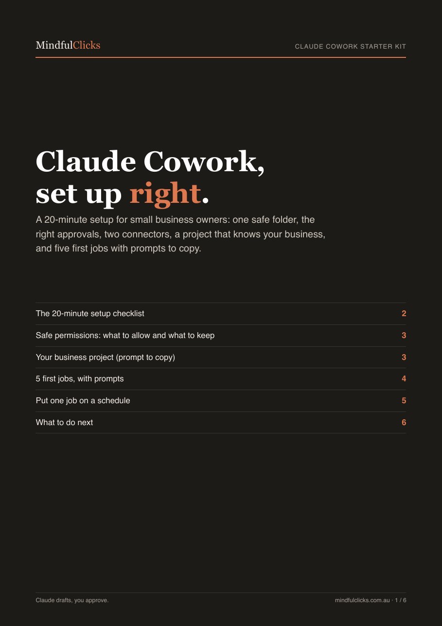 Cover of the Claude Cowork starter kit PDF